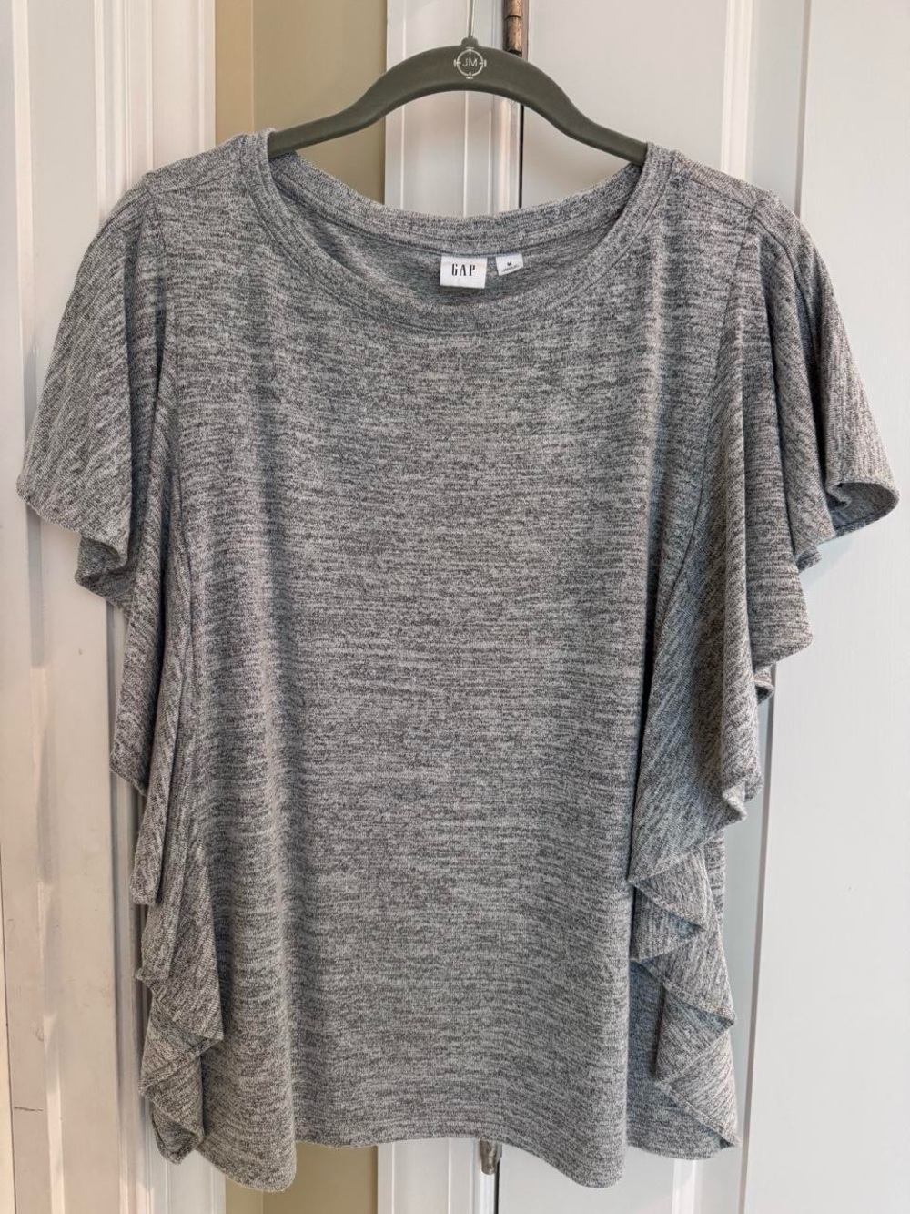 GAP Heather Gray Ruffle Sleeve Tee